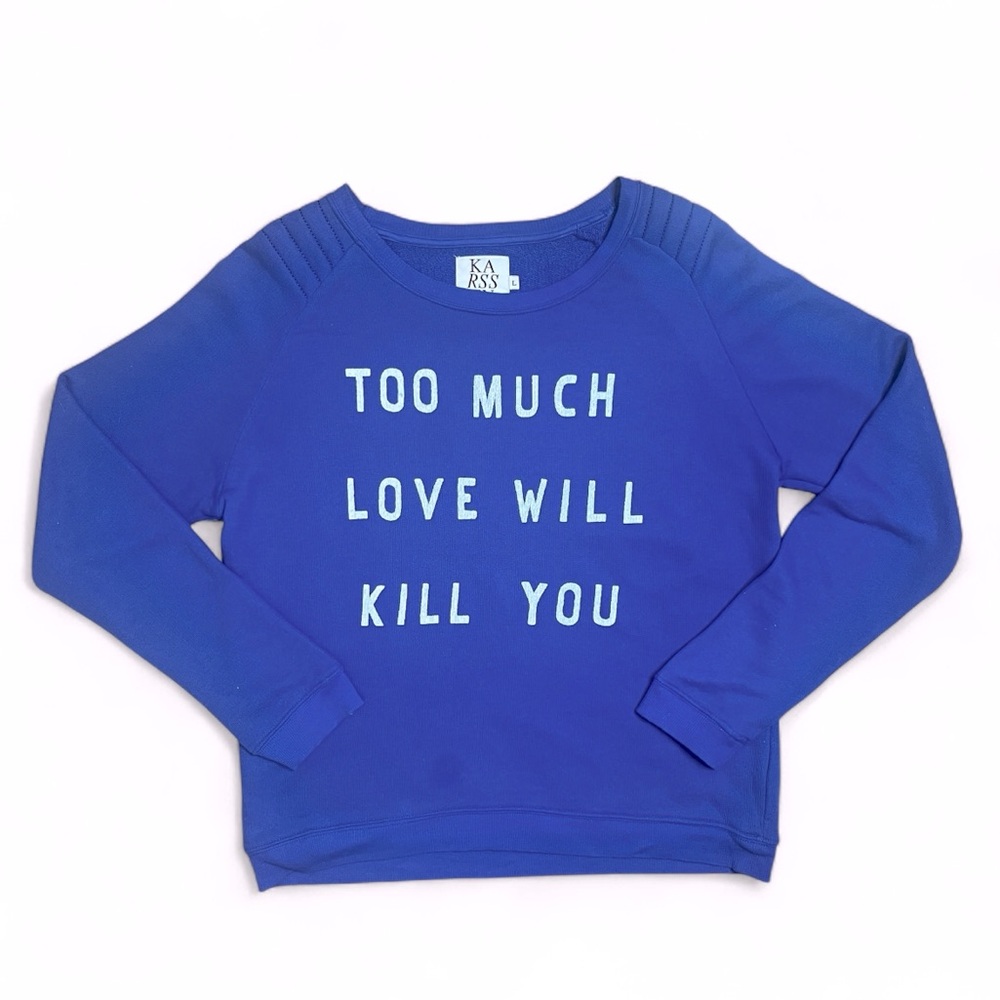 Zoe Karssen Slogan Raglan Long Raglan Sleeve French Terry Sweatshirt large